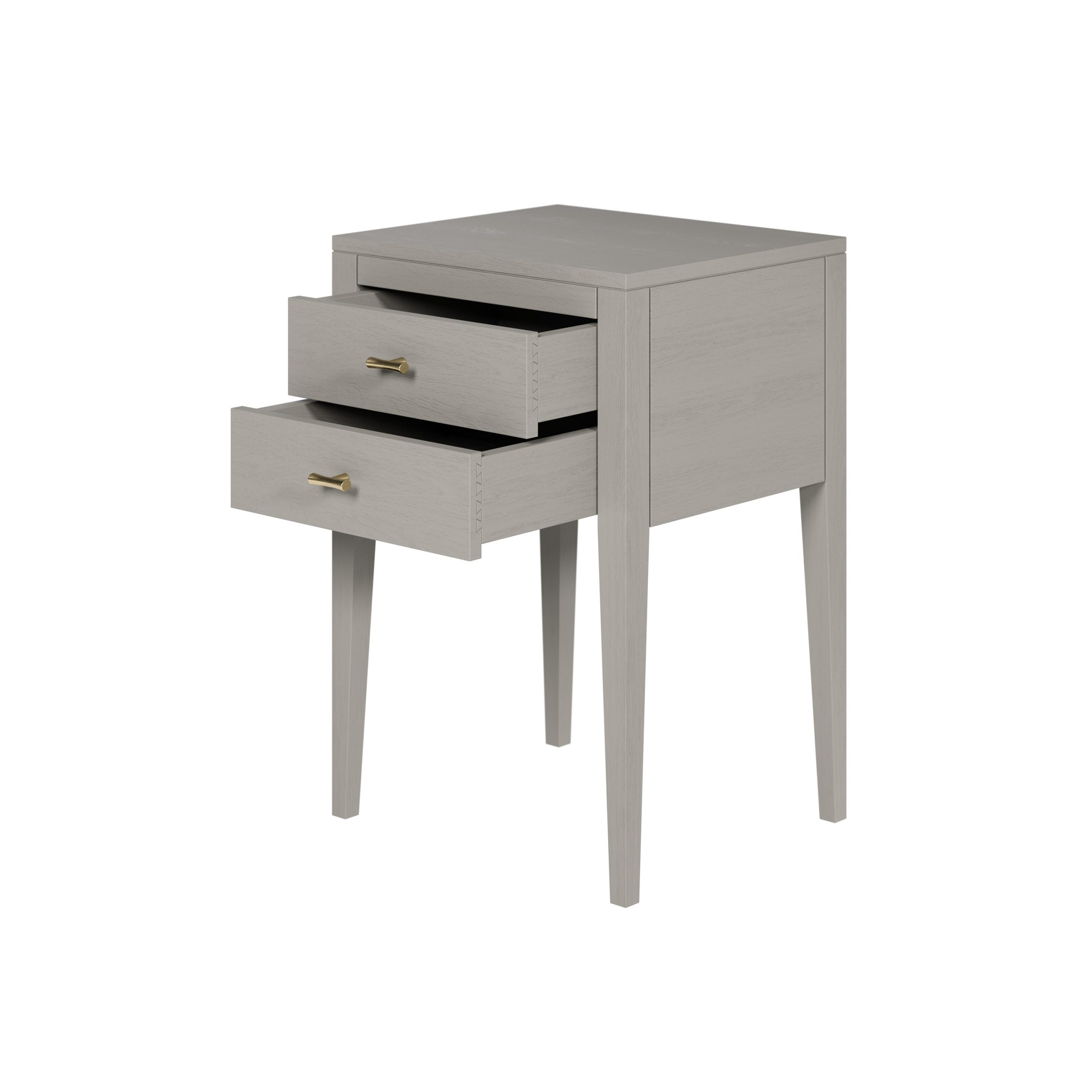 DI Designs Radford Grey Oak Wood Bedside Table | 2 Drawers